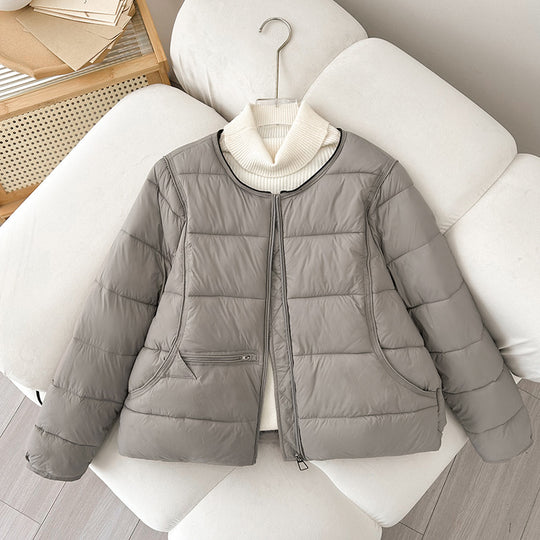 Damen Bequeme gesteppte Freizeitjacke mit hochschließendem Kragen und seitlichen Taschen R&B
