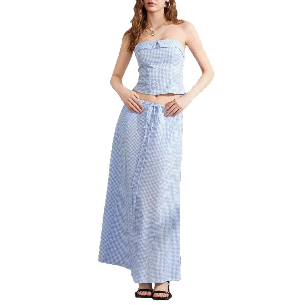 Damen Maxikleid im karierten Design R&B