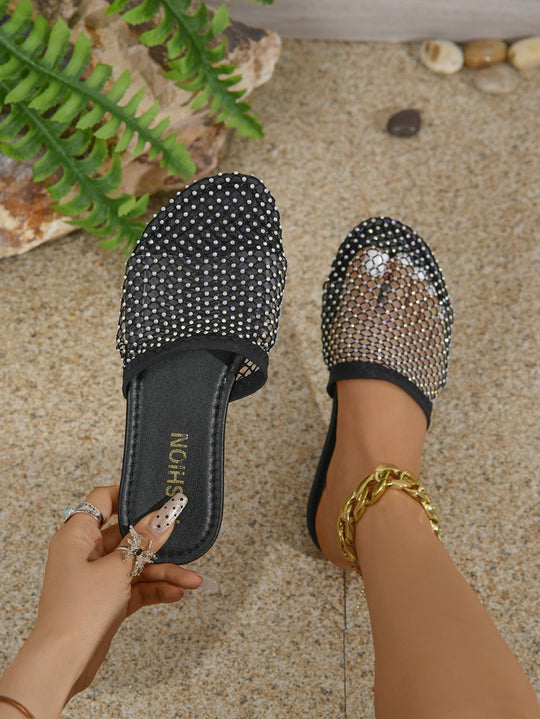 Damen Glamouröse Mode-Sandalen mit funkelnden Strassapplikationen R&B