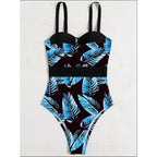 Damen Einteiler Badeanzug mit floralem Design und eleganter Silhouette R&B