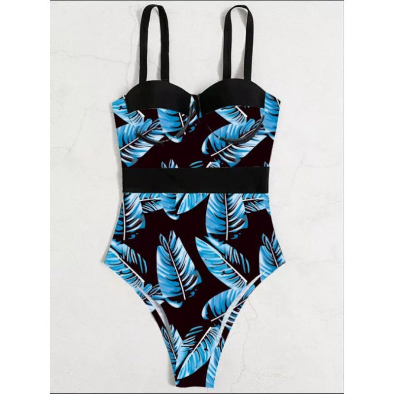 Damen Einteiler Badeanzug mit floralem Design und eleganter Silhouette R&B