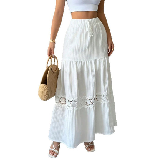 Damen Crop-Top und Maxi-Rock Set mit Rüschendetails R&B