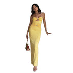Damen Maxikleid mit verführerischem Cut-Out und dekorativem Schmuckdetail R&B