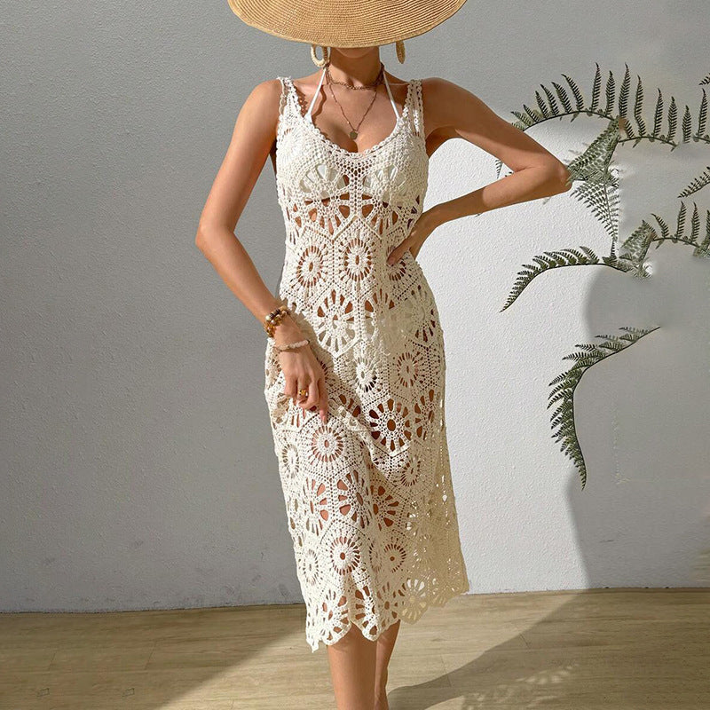 Damen luftiges Häkel-Maxikleid R&B