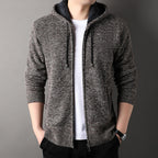 Herren modische Strickjacke mit Kapuze und weich gefüttertem Innenfutter R&B