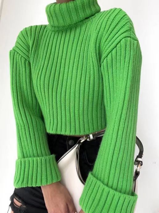 Damen Strickpullover mit hohem Kragen R&B