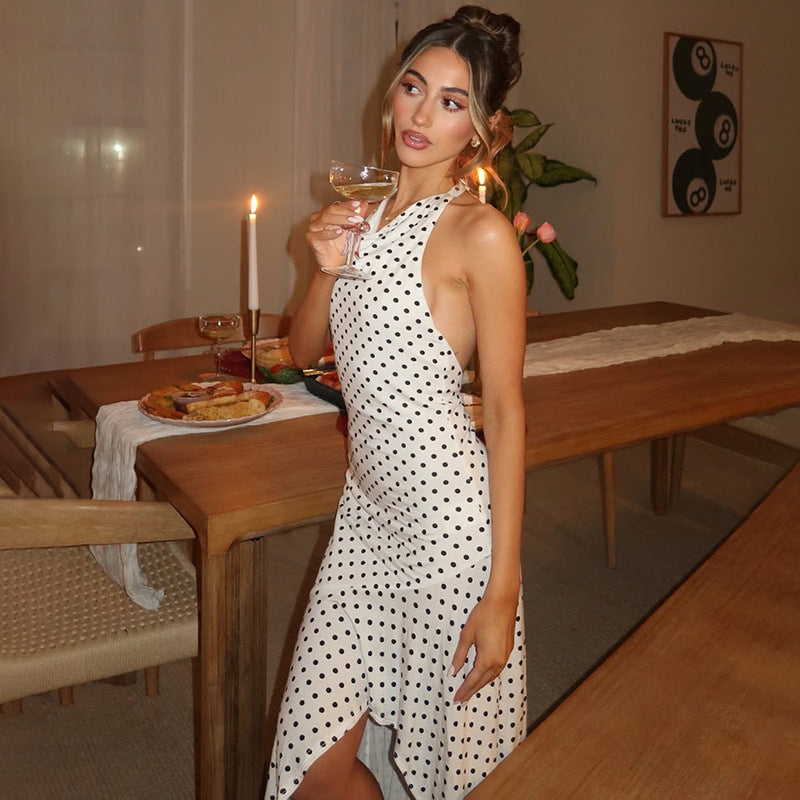 Damen ärmelloses Polka-Dots Kleid R&B