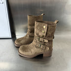 Damen Modische Stiefeletten mit eleganten Schnallen und bequemer Absatzhöhe R&B