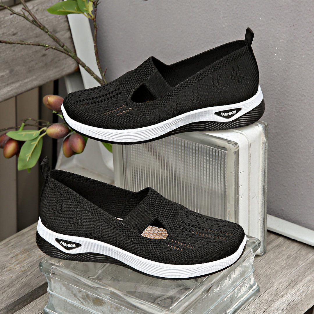 Damen Bequeme Slip-On Sneakers mit atmungsaktiver Netzstruktur R&B