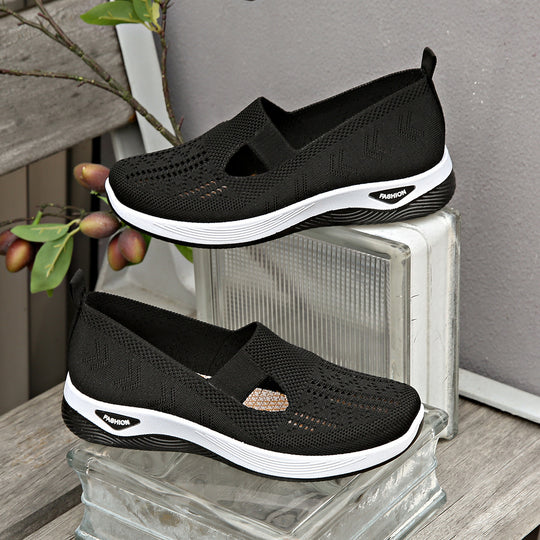 Damen Bequeme Slip-On Sneakers mit atmungsaktiver Netzstruktur R&B