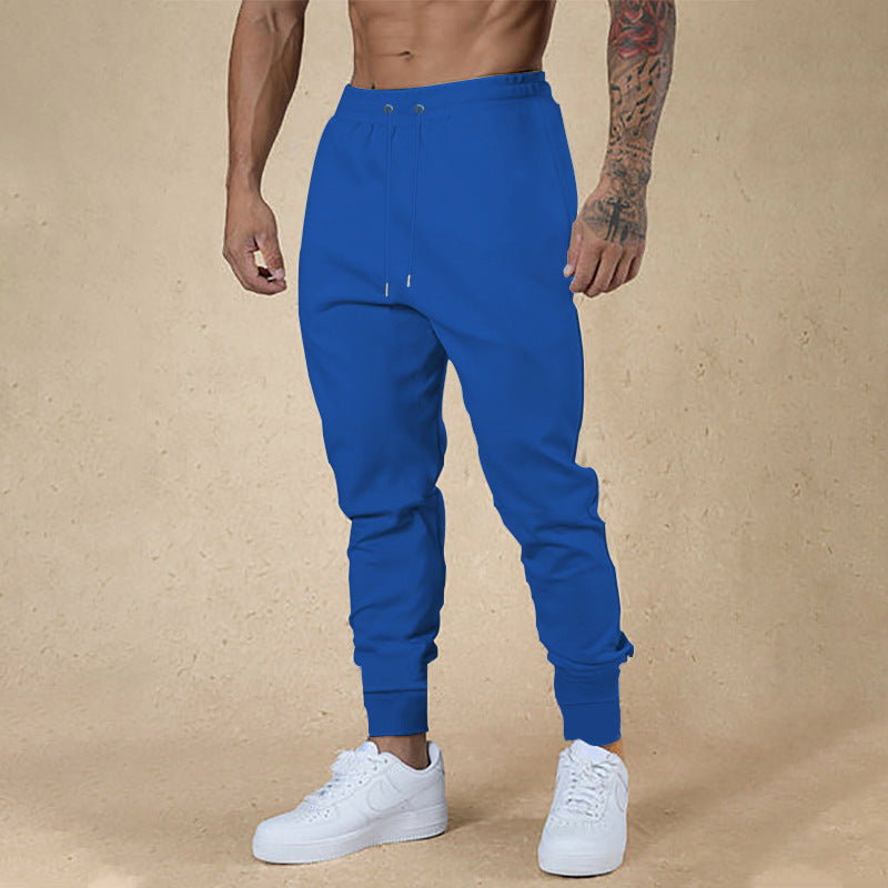 Herren nan athletische Frottee-Jogginghose mit hohem Bund Kordelzug und schmal zulaufenden Rippbündchen R&B