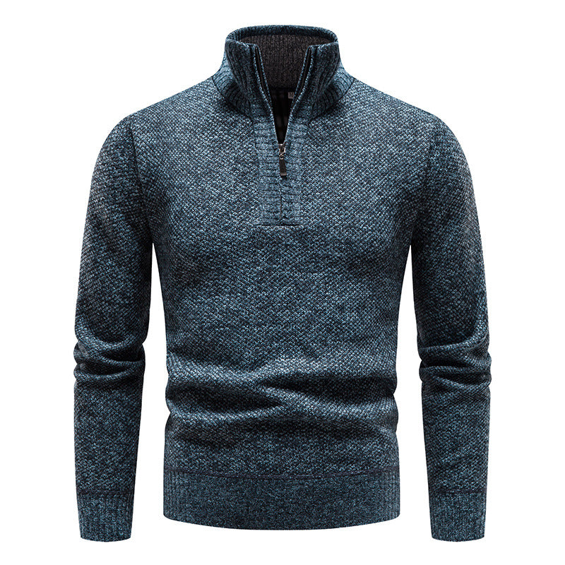 Herren Strickpullover mit hohem Kragen und Reißverschluss R&B