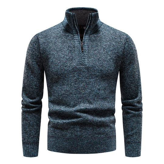 Herren Strickpullover mit hohem Kragen und Reißverschluss R&B