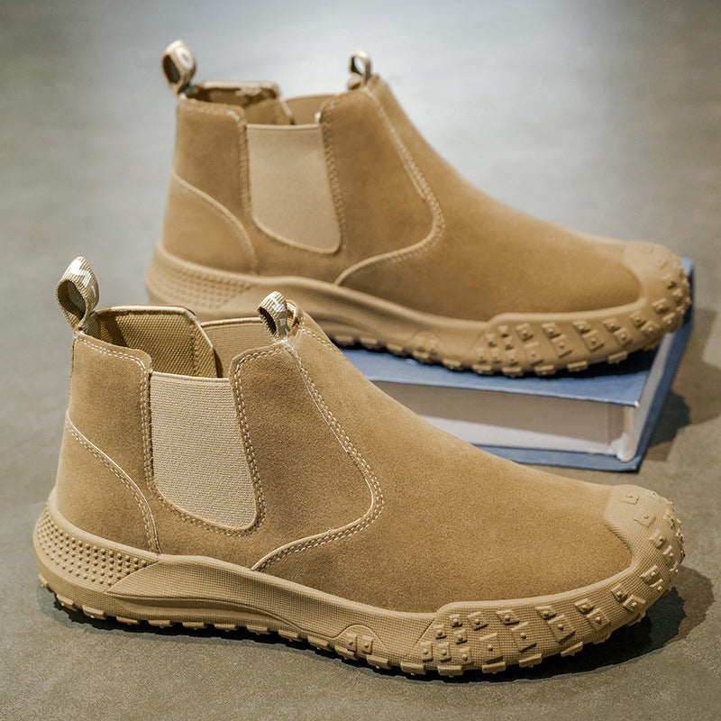 Damen Chelsea Stiefel aus hochwertigem Wildleder mit wasserdichter Sohle und rutschfestem Profil