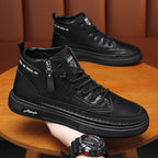 Damen Hochformat Sneakers mit robustem Leder und praktischer Reißverschlussöffnung R&B