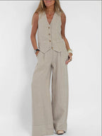 Damen Anzug mit weit geschnittenen Hosen und eleganter Weste R&B