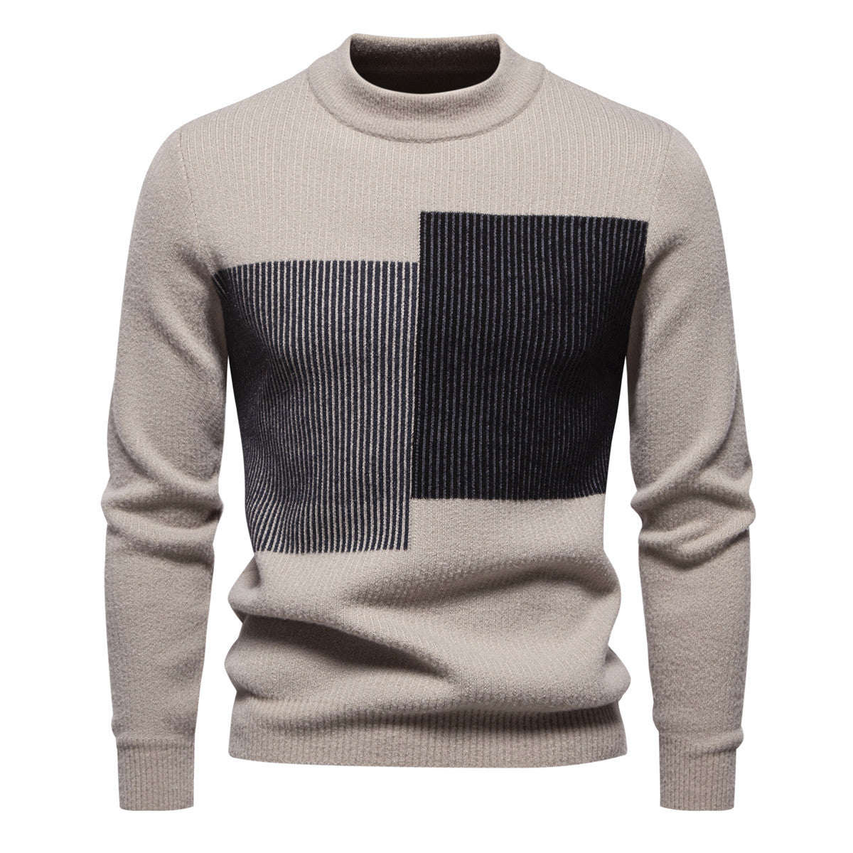 Herren hochwertiger Rollkragenpullover mit strukturiertem Design