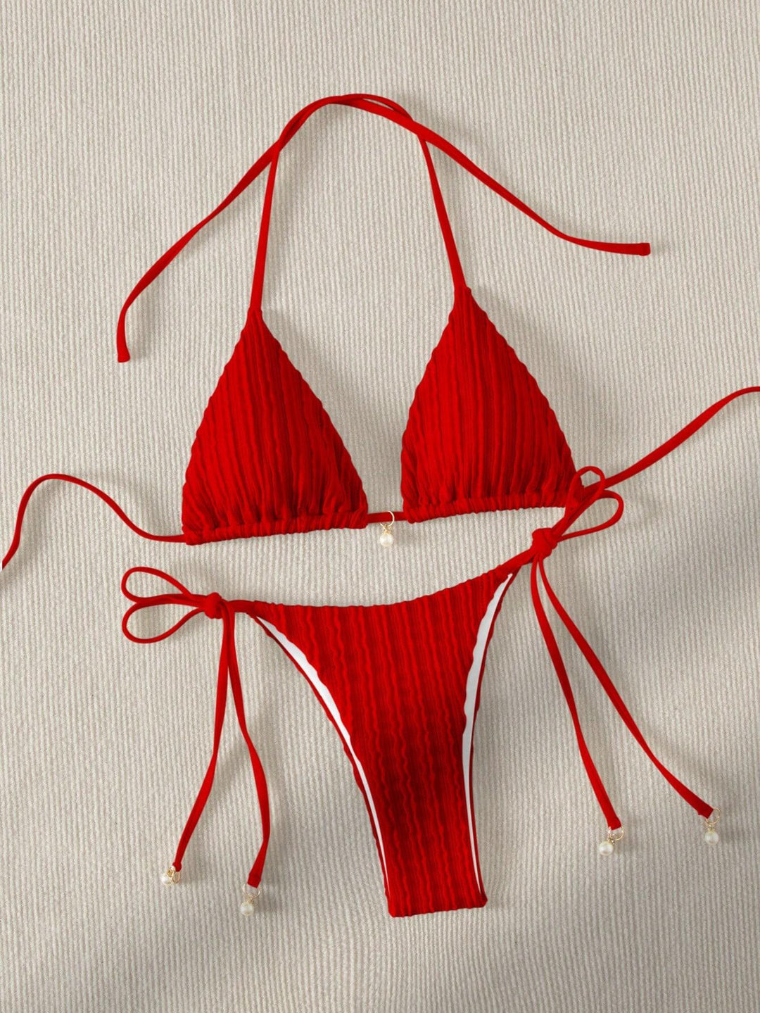 Damen Triangle-Bikini mit strukturiertem Design und verstellbaren Trägern R&B