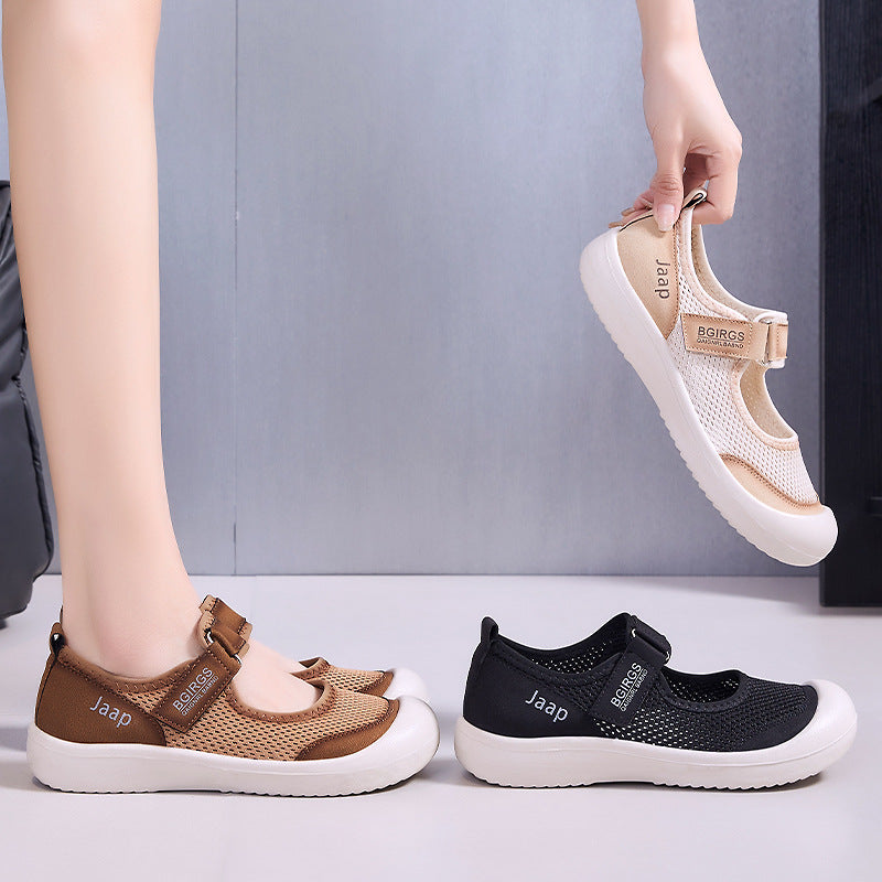 Damen Bequeme Freizeit-Sandalen mit verstellbarem Klettverschluss und atmungsaktivem Obermaterial