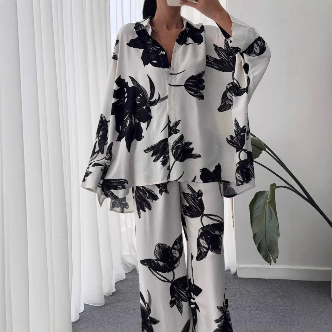Damen Lässiges und elegantes Blusenset mit floralem Muster R&B