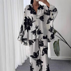 Damen Lässiges und elegantes Blusenset mit floralem Muster R&B