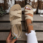 Damen Komfort-Sandalen mit ergonomischem Fußbett und eleganten Schnallen R&B