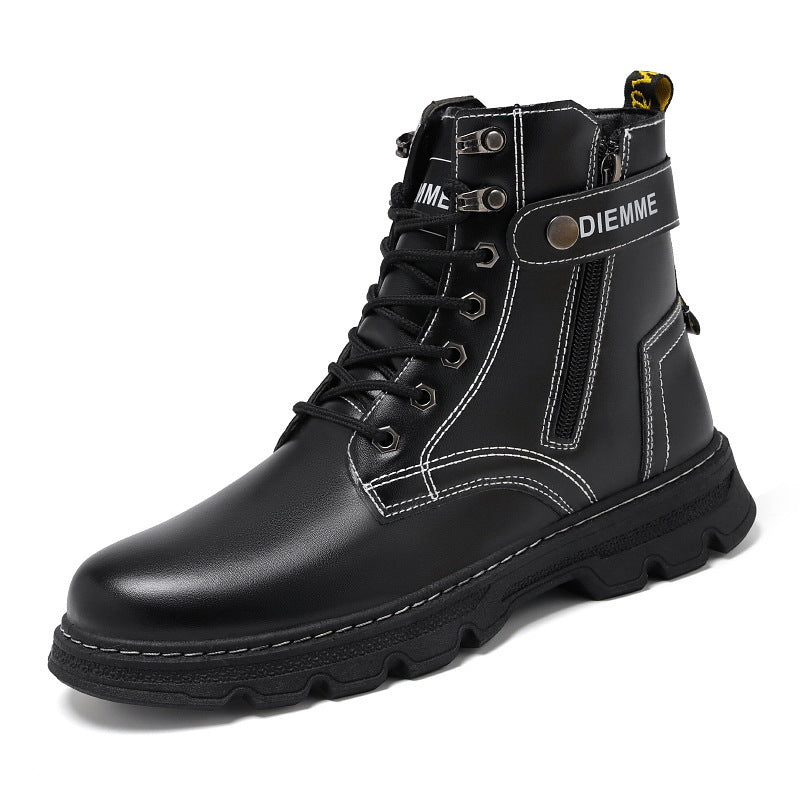 Damen Komfortable Stiefel mit seitlichem Reißverschluss und robuster Sohle