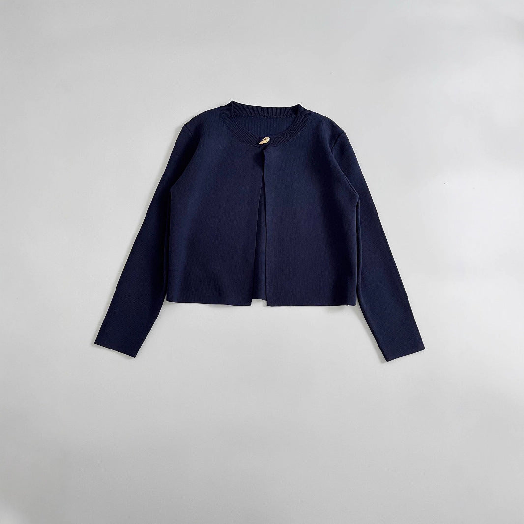 Damen elegante Strickjacke mit dekorativer Knopfdetails R&B