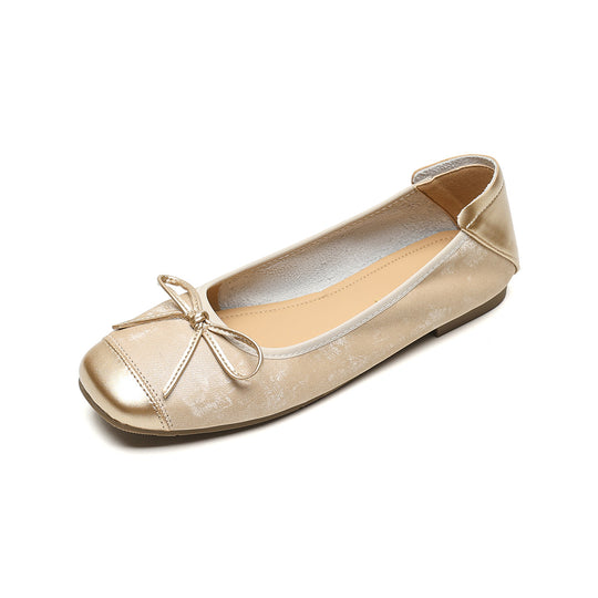 Damen elegante Ballerinas mit schimmerndem Spitze und modischem Schleifendetail R&B