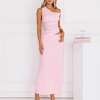 Damen Elegantes Wickelkleid mit asymmetrischem Design und Raffung R&B