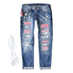 Damen Ripped Jeans mit modischen Patches und lässigem Schnitt R&B