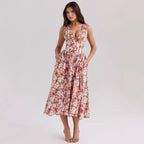 Damen Maxikleid mit floralem Design und praktischen Taschen R&B