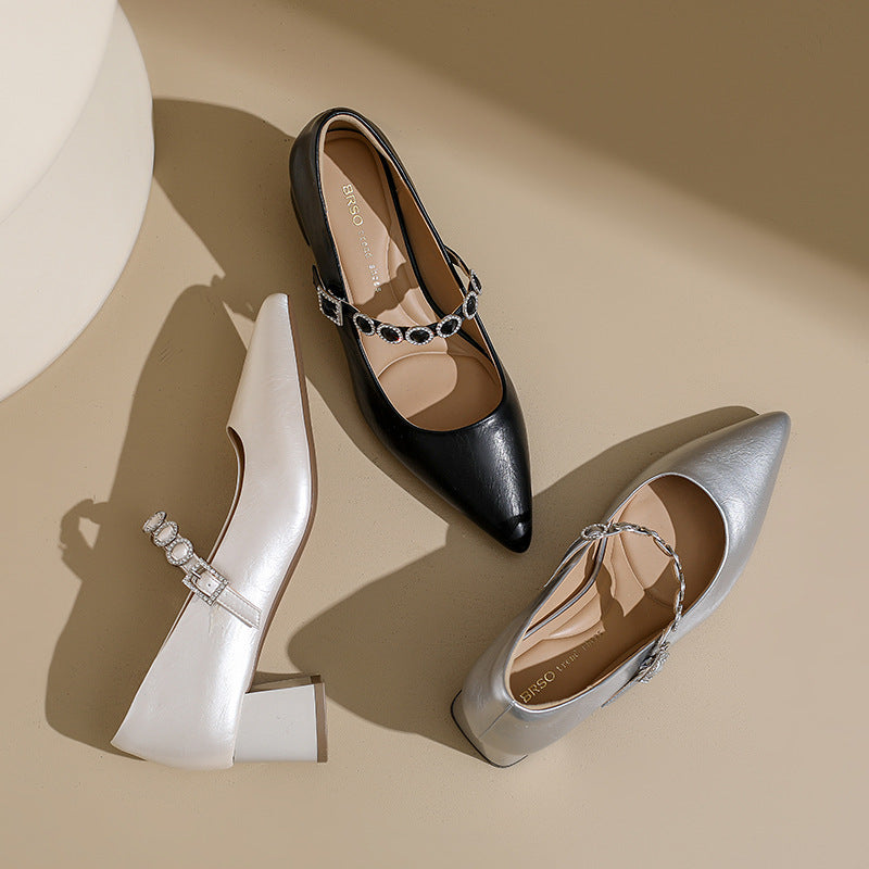 Damen Glamouröse Slingback-Pumps mit funkelnder Schnallen-Applikation