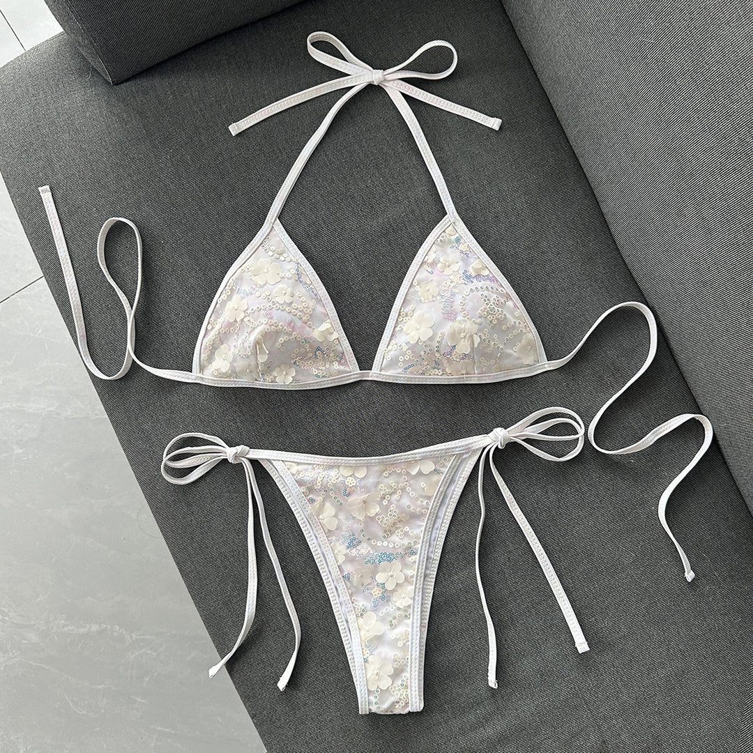 Damen Triangel-Bikini mit luxuriöser Stickerei R&B