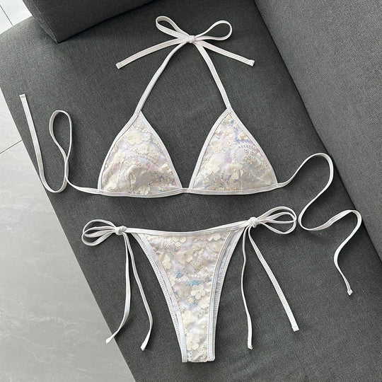Damen Triangel-Bikini mit luxuriöser Stickerei R&B