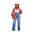 Damen Hochtaillierte Bootcut Jeans mit angesagtem Destroyed-Effekt R&B