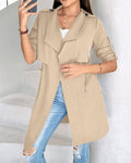 Damen Trenchcoat mit abnehmbarer Kapuze und verstellbarem Taillenzug R&B