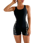 Damen sportlicher Schwimmanzug mit grafischen Akzenten R&B