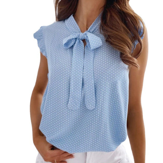 Damenbluse mit Rüschen und Schleifenverschluss R&B