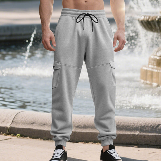 Herren Cargo-Jogginghose mit seitlichen Taschen und elastischem Bund R&B