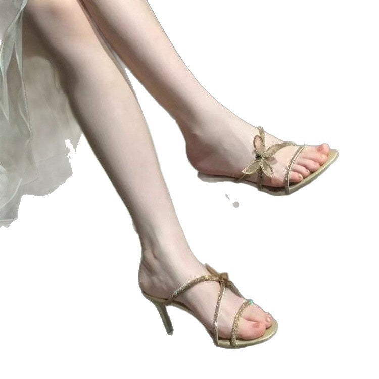 Damen glamouröse High Heel Sandalen mit funkelnden Strassverzierungen R&B