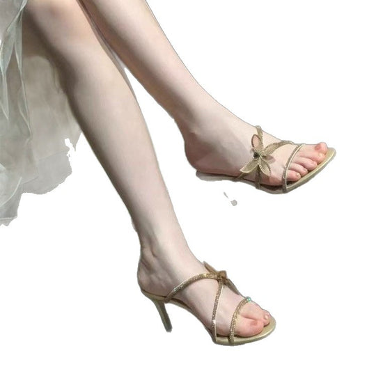 Damen glamouröse High Heel Sandalen mit funkelnden Strassverzierungen R&B