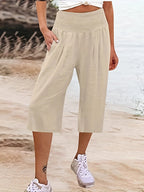 Damen Elegante Culottes mit dehnbarem Bund und Taschen R&B