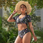 Damen Bikini-Set mit romantischen Rüschendetails und floralem Muster R&B