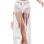 Damen gehäkelter Bikini und Strandsarong mit Fransen R&B