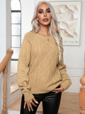 Damen Strickpullover mit strukturiertem Zopfmuster R&B