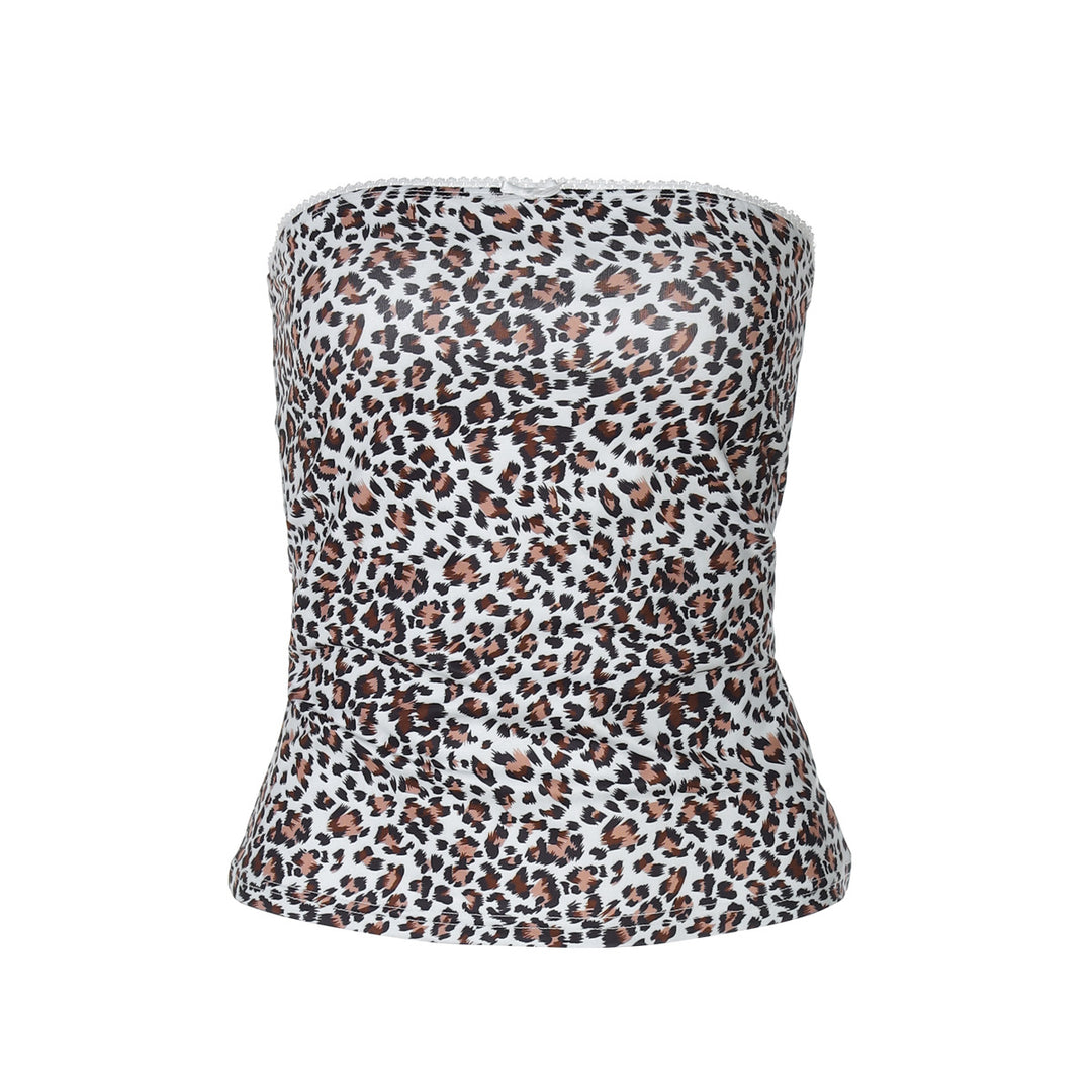 Damen Bustier-Oberteil mit Leopardenmuster R&B