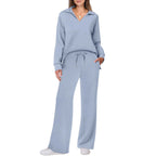 Damen Bequemer Freizeitanzug mit elegantem V-Ausschnitt und lockerem Schnitt R&B