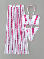 Damen Bikini-Set mit elegantem Maxirock und femininem Oberteil R&B
