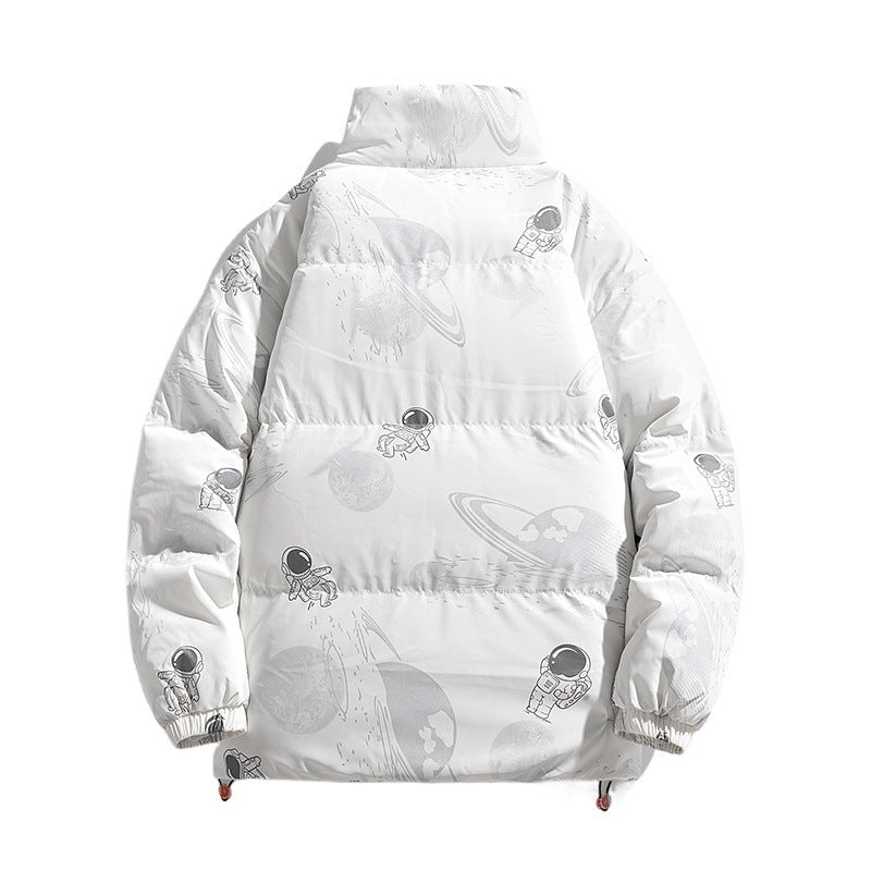 Damen futuristische Steppjacke mit astronautischen Mustern R&B